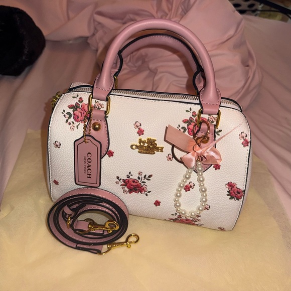 Coach Handbags - Coach Floral Pink and White Women's Bag